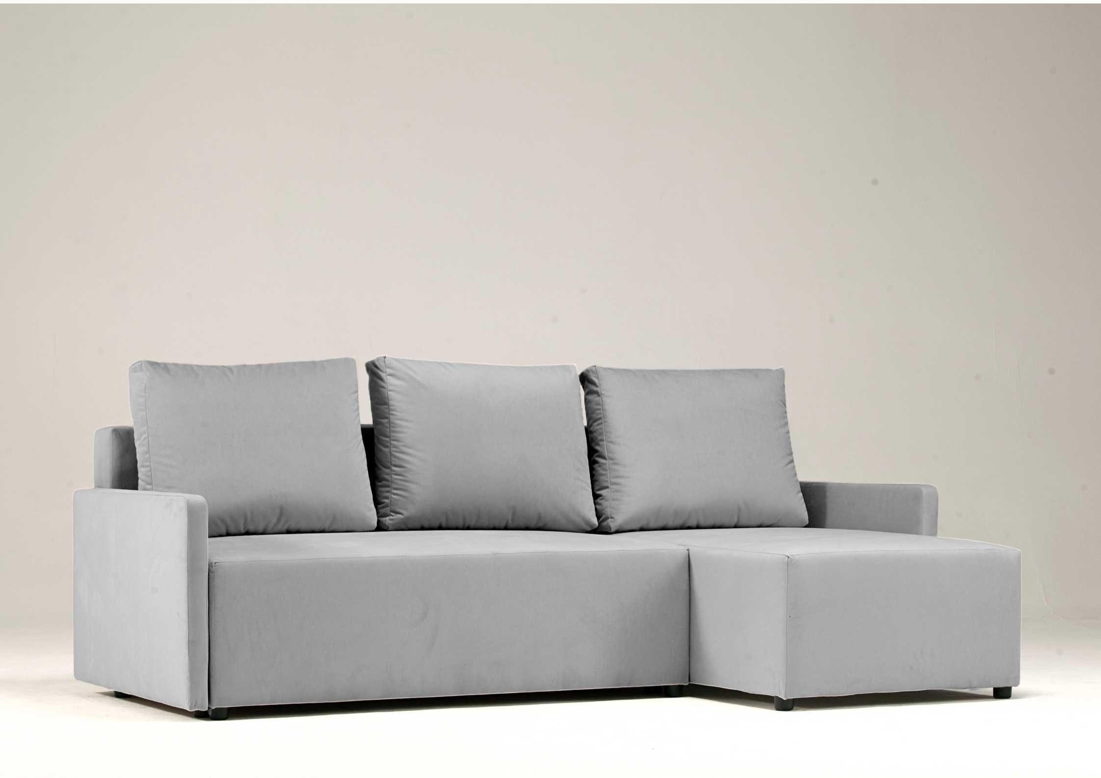 Szary narożnik do małego salonu